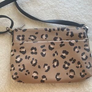 a new day Leopard Print Crossbody Bag - Taupe and Black
